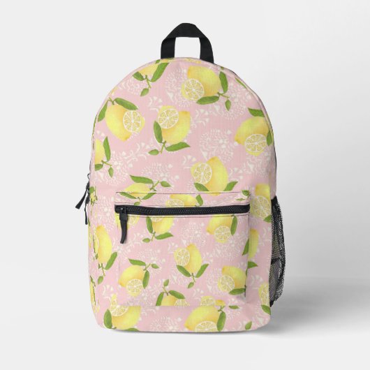 Lemon Motif Liebe Peach Bedruckter Rucksack (Vorderseite)