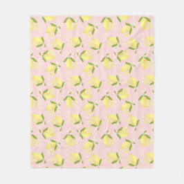 Lemon Motif Liebe Peach Fleecedecke