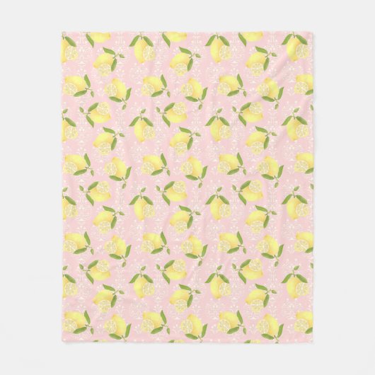 Lemon Motif Liebe Peach Fleecedecke (Vorderseite)