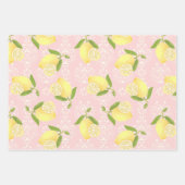 Lemon Motif Liebe Peach Geschenkpapier Set (Vorderseite)