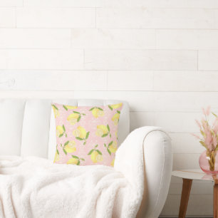 Lemon Motif Liebe Peach Kissen