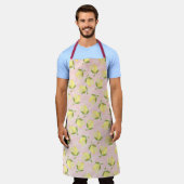 Lemon Motif Liebe Peach Schürze (Getragen)