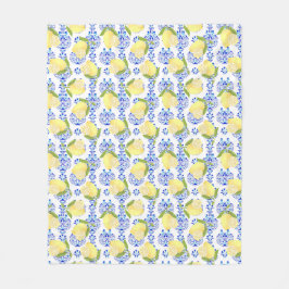 Lemon Motif Liebe White Fleecedecke