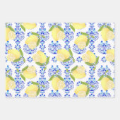Lemon Motif Liebe White Geschenkpapier Set (Vorderseite)