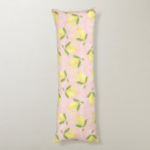 Lemon Motif Peach Seitenschläferkissen (Rückseite (Vertikal))