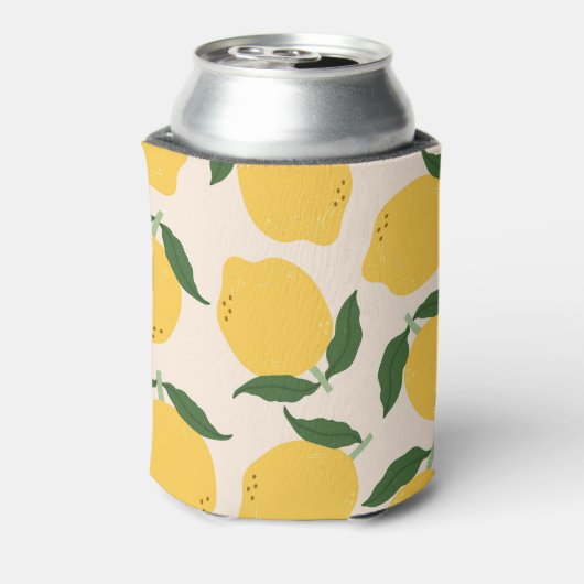 Lemon Motif Square Pattern Dosenkühler (Kanne Rückseite)