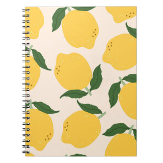Lemon Motif Square Pattern Notizblock