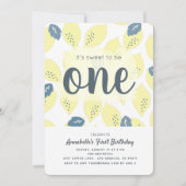 Lemon Muster 1. Geburtstagsfeier Party Einladung (Vorderseite)