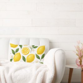 Lemon-Muster-Design | Frischer Zitrus-Sommerdruck  Lendenkissen