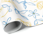 Lemon Muster handgezeichnete Wrapping Paper Roll Geschenkpapier (Rolleneckpunkt)