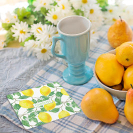 Lemon-Muster individuelle Name gelb Rechteckiger Pappuntersetzer