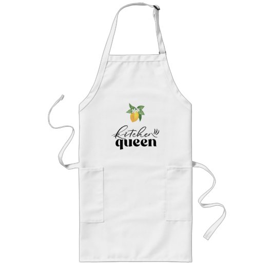 Lemon Muster Long White Lange Schürze (Vorne)