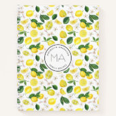 Lemon Muster Monogramm Name Rezept Notizblock (Vorderseite)