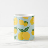 Lemon Muster Retro Frucht gelb auf grün Kaffeetasse (Mittel)