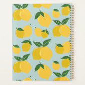 Lemon Muster Retro Frucht gelb auf grün Planer (Rückseite)