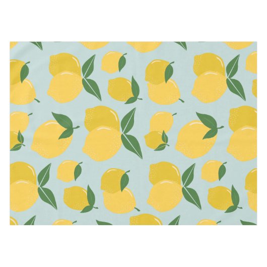 Lemon Muster Retro Frucht gelb auf grün Tischdecke (Vorderseite (Horizontal))
