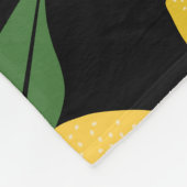 Lemon Muster Retro Frucht gelb auf schwarz Fleecedecke (Ecke)