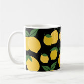 Lemon Muster Retro Frucht gelb auf schwarz Kaffeetasse (Links)