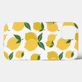 Lemon Muster Retro Frucht gelb auf weiß Case-Mate iPhone Hülle (Rückseite (Horizontal))