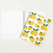 Lemon Muster Retro Frucht gelb auf weiß Planer (Anzeige)