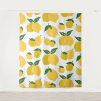 Lemon Muster Retro Frucht gelb auf weiß