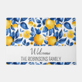 Lemon Muster tropische Früchte Custom Family Name Fußmatte (Vorderseite)