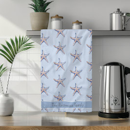 Lemon Muster tropische Früchte Custom Family Name Geschirrtuch