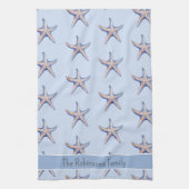 Lemon Muster tropische Früchte Custom Family Name Geschirrtuch (Vertikal)