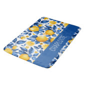 Lemon Muster Tropisches Fruchtgelbes Individuelle Badematte (Schrägansicht)