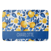 Lemon Muster Tropisches Fruchtgelbes Individuelle Badematte (Vorderseite)