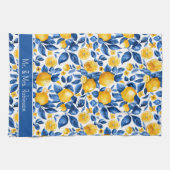 Lemon Muster Tropisches Obst Custom Couple Name Geschirrtuch (Horizontal)