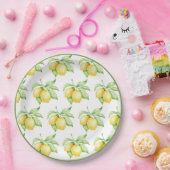 Lemon Muster Wasserfarbe Einfaches grünes Trimm Pappteller (Party)