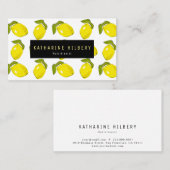 Lemon Muster White Business Card Visitenkarte (Vorne/Hinten)