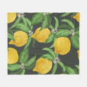 Lemon nahtlos Vintages Muster. Tropischer Obstbai Fleecedecke (Vorderseite (Horizontal))