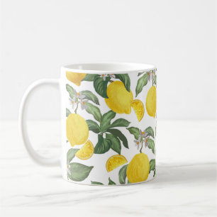 Lemon nahtlos Vintages Muster. Tropischer Obstbai Kaffeetasse