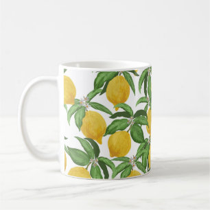 Lemon nahtlos Vintages Muster. Tropischer Obstbai Kaffeetasse