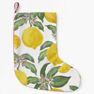 Lemon nahtlos Vintages Muster. Tropischer Obstbai Kleiner Weihnachtsstrumpf