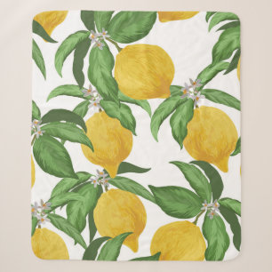 Lemon nahtlos Vintages Muster. Tropischer Obstbai Sherpadecke