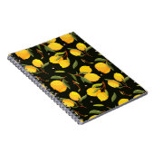 Lemon nahtloses Muster. Malerische Zitronenillustr Notizblock (Rechte Seite)