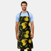 Lemon nahtloses Muster. Malerische Zitronenillustr Schürze (Getragen)