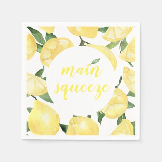 Lemon Napkins Main Squeeze Brautparty Serviette (Vorderseite)