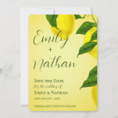 Lemon Niedlich Bright Yellow Beautiful Citrus Wedd Save The Date (Vorderseite)