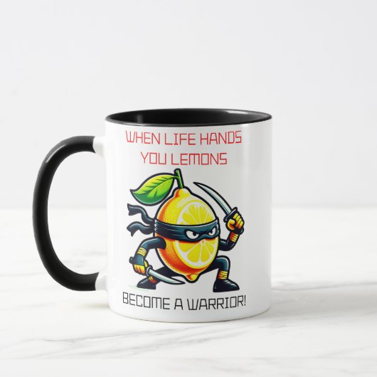 Lemon Ninja Warrior mit Schwertern Tasse (Links)