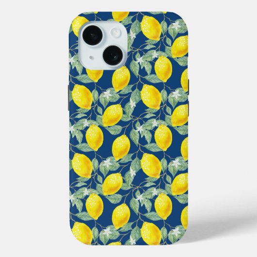 LEMON OBST BLAUE HINTERGRUND Case-Mate iPhone HÜLLE (Rückseite)