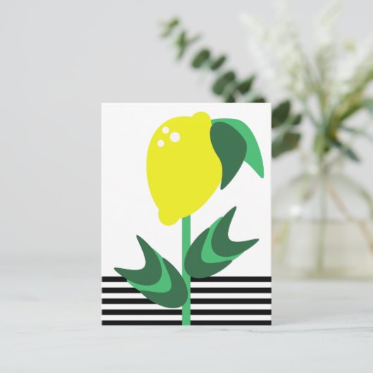 Lemon Obstgarten Pflanze Postkarte (Stehend Vorderseite)