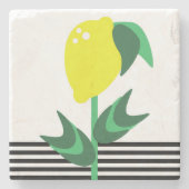 Lemon Obstgarten Pflanze Steinuntersetzer (Vorderseite)