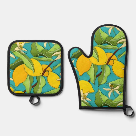 Lemon Ofenhandschuh & Topflappen-Set (Vorderseite)