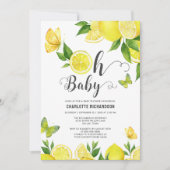 Lemon Oh Baby Citrus Baby Dusche Personalisiert Einladung (Vorderseite)
