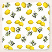 Lemon & Olive Botanische Art Muster Rechteckiger Pappuntersetzer (Vorderseite)