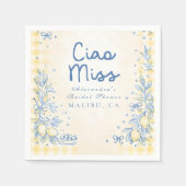 Lemon Olive Ciao Miss Bridal Shower Serviette (Vorderseite)
